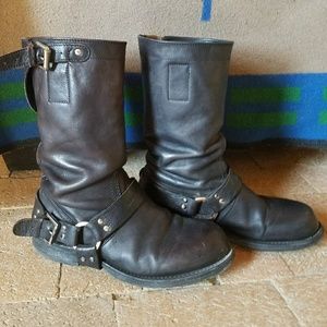 DSquared Motorcycle Harness Boots Buckle Black 38